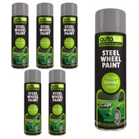 AutoTek Multi Purpose Steel Wheel Aerosol Spray Paint 500ml x6