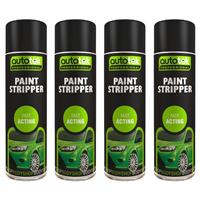 Autotek Fast Acting Paint Stripper Multi-Purpose Aerosol Spray Can 500ml X4