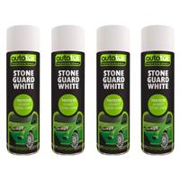 Autotek White Stone Guard Protects Against Chips Aerosol Spray Paint 500ml x4