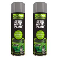 AutoTek Multi Purpose Steel Wheel Aerosol Spray Paint 500ml x2