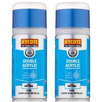 Hycote Colour Spray Paint XDFD202 Ford Azure Blue (Metallic) 150ml x2