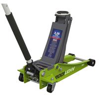 Sealey 2001LEHV 2 tonne Ton Low Entry Rocket Lift Trolley Jack Hi Vis Green Lift
