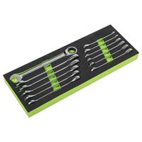 Siegen Ratchet Combination Spanner Set 12 Piece Metric Ring Spanners S0634