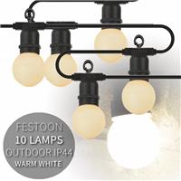 10 Golf Ball LED Festoon Garden String Light Globe Fairy Outdoor IP44 Warm White