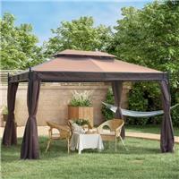 3x4M Garden Metal Gazebo Marquee Patio Party Tent Canopy Shelter w/ 2-tiers Roof