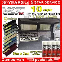 CAMPER VAN CAR CARPET LINING 4 way stretch VW T 6 5 TRIM TRANSIT RACE DAY 10sqm.