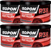 4X P38 Easy Sand Car Body Filler Repairs Scratch Repair 250ML UPOL Davids ISOPON