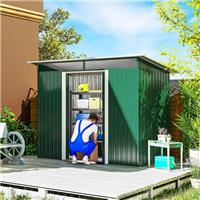 8.5 x 4ft Garden Shed Storage Tool Organizer with Sliding Door Vent Green