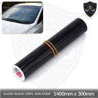 Gloss Black Sun Strip Universal Car Van Windscreen Sunstrip 1400mm x 300mm 12"
