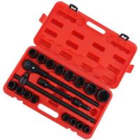 21PCS 3/4 inch 19-50mm Drive Deep Impact Socket Set Garage Repair Ratchets