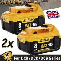 2X For Dewalt 18V 8.0Ah Slide BATTERY DCB184 DCB184-XJ DCB182 Lithim XR Li-ion