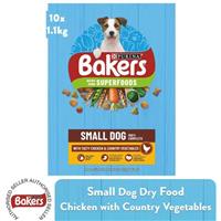 10 x 1Kg Bakers Small Dogs Dry Food Chicken & Country Vegetables