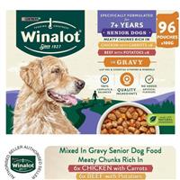 96 x 100g Winalot Wet Dog Food Meaty Chunks Veggies Mixed In Gravy
