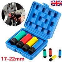 Alloy Wheel Nut Thin Deep Impact Socket Set 1/2" drive 17mm 19mm 21mm 22mm