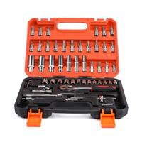 53PCS Metric 1/4 Drive Socket Set Ratchet Wrench Screwdriver Bit Sets W/ Case