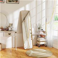 40 x 160 cm Full Length Mirror with Metal Frame for Bedroom, Gold Tone