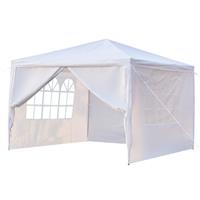 Portable 3x3m Waterproof Tent for Home Use Four Sides with Spiral Tubes White UK