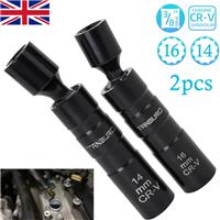 2X Magnetic Thin Wall Swivel Spark Plug Socket Removal Tool 12Pt Drive 14mm+16mm