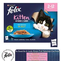 Felix As Good As It Looks Kitten Fish In Jelly Wet Cat Food,144x85g