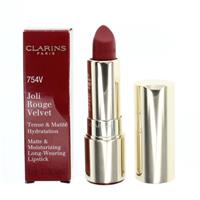 Clarins Red Lipstick Joli Rouge Velvet Matte Lip Colour 754V Deep Red Brand New