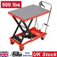 500 lbs Hydraulic Lift Table Cart 28.5" Lifting Height Manual Single Scissor Red