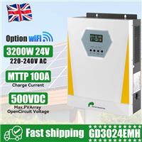 3000W Hybrid Solar Inverter Off-Grid MPPT 100A 230VAC 24V Pure Sine Wave Output