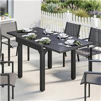 Extending Garden Table for 4-6, 80-160 cm Aluminium Extendable Dining Table