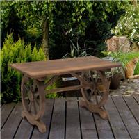 Outdoor Dining Table Patio Display Desk Natural Fir Wood Water-Resistant