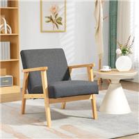 Upholstered Armchair Accent Chair w/Rubber Wood Legs for Living Room Refurbished
