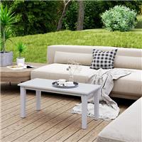 Outdoor Coffee Table, HDPE Rectangle Garden Table w/Slatted Tabletop Refurbished