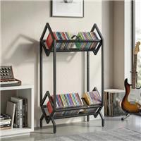 50 CD Storage Rack, 2-Tier Metal CD Storage Unit, Black