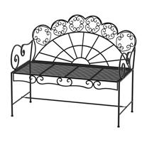 Metal Garden Bench, Outdoor Patio Garden Loveseat with Slatted Seat, Refurbished