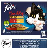 Felix Doubly Delicious Countryside Selection In Jelly Wet Cat Food, 12x100g