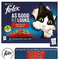 Felix As Good As It Looks Meaty Selection in Jelly Wet Cat Food, 12x100g