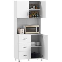 Tall Style Free Standing Kitchen Storage Wooden Cabinet w/Open Space Refurbished