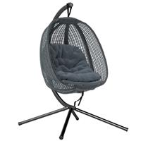 Hanging Swing Chair w/ Thick Cushion, Patio Hanging Chair, Refurbished