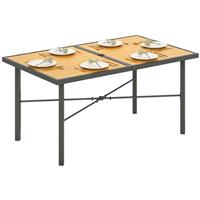 Garden Table, Outdoor Patio Dining Table with 5cm Umbrella Hole, Refurbished