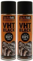 2x AUTOTEK High Temp VHT XHT BLACK 500ml Spray Paint High Coverage