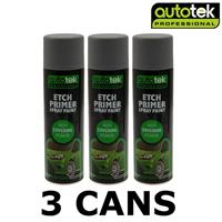 3x AUTOTEK Professional Acid Etch Primer 500ml Spray Paint High Coverage