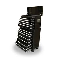 428 TOOL BOX ROLLER CABINET STEEL CHEST 16 DRAWERS GLOSS BLACK - US PRO TOOLS