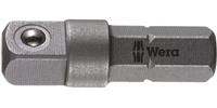 Wera Tools Male 1/4 Hex to Male 1/4 Square Dr Adaptor Shaft for Nut Spinner LL