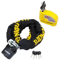 FD-MOTO 1.2M*10mm Motorbike Chain Pad Lock & Motorcycle Alarm Brake Disc Lock