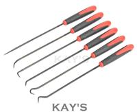 PICK & HOOK TOOL 6 PIECE SET EXTRA LONG 9 REACH SEAL O RING GASKET REMOVER