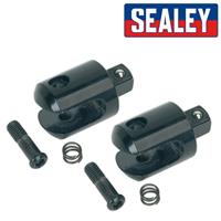2x Sealey Knuckles / Heads 1/2"Sq Drive for Breaker Bar / Pull Bar / Socket Bar