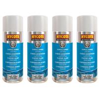 Hycote White Primer Multi-Purpose Aerosol Spray Paint Fast Drying 400ml x4