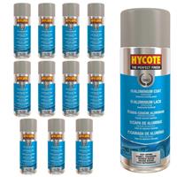 Hycote Colour Spray Paint Aerosol XUK035 Aluminium Coat 400mL x 12 Fast Drying
