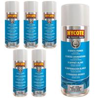 Hycote White Primer Multi-Purpose Aerosol Spray Paint Fast Drying 400ml x6