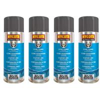 Hycote Fast Drying Zinc Primer Aerosol Spray Paint - Prevent Corrosion 400ml *4