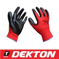 Dekton Ultra Grip Working Gloves Black/Red Nitrile 10/Xl For Diy, Tradesmen