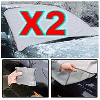 2 X Magnetic Car Windscreen Cover Ice Frost Shield Snow Protector Sun Shade Van